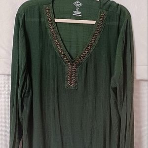 EUC  St. John's Bay Olive Blouse 3X. FINAL SALE $13 PLUS SIZE 3X